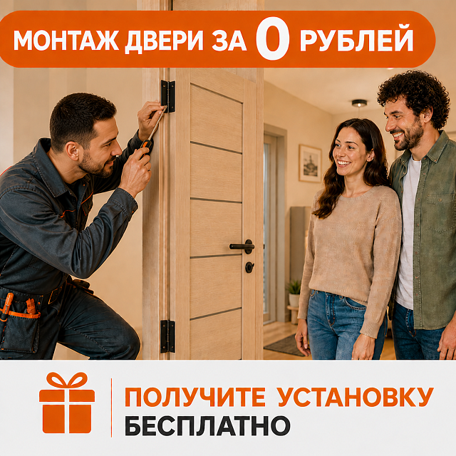 Установка межкомнатных дверей бесплатно!